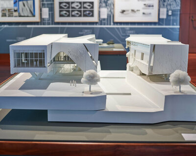 morphosis exhibits physical models and drawings of its crow museum in dallas