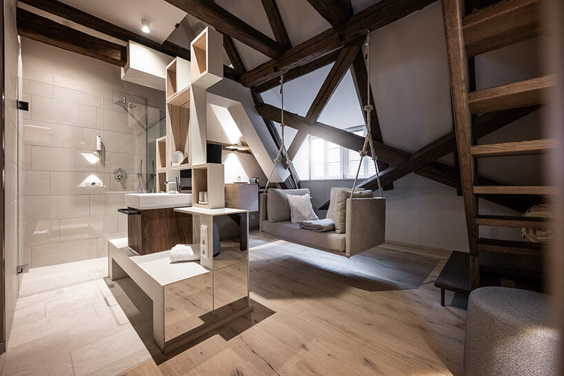 noa* redesigns goldene rose hotel under a historic roof, as a 'kaleidoscope of the past'