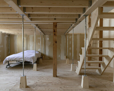 'stage in sumikawa' by yoshichika takagi occupies a hollowed-out building in japan