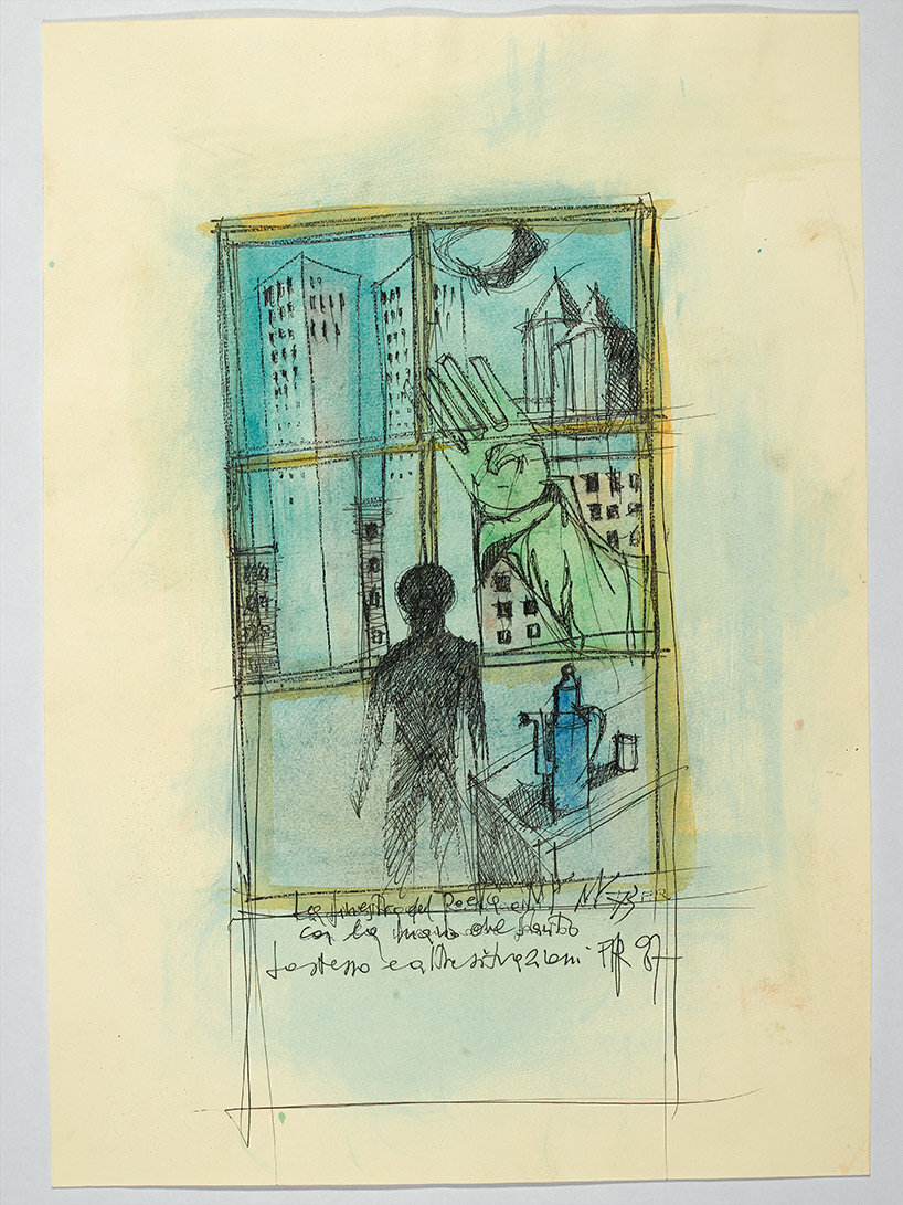 aldo rossi's architectural paintings spread vivid colors & bold geometries in berlin's museum