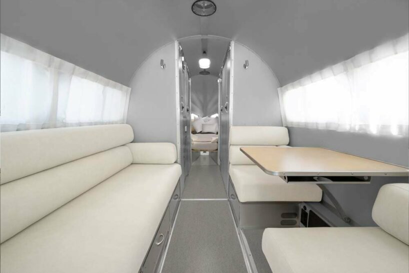 the main cabin features lounge sofas that can double as beds
