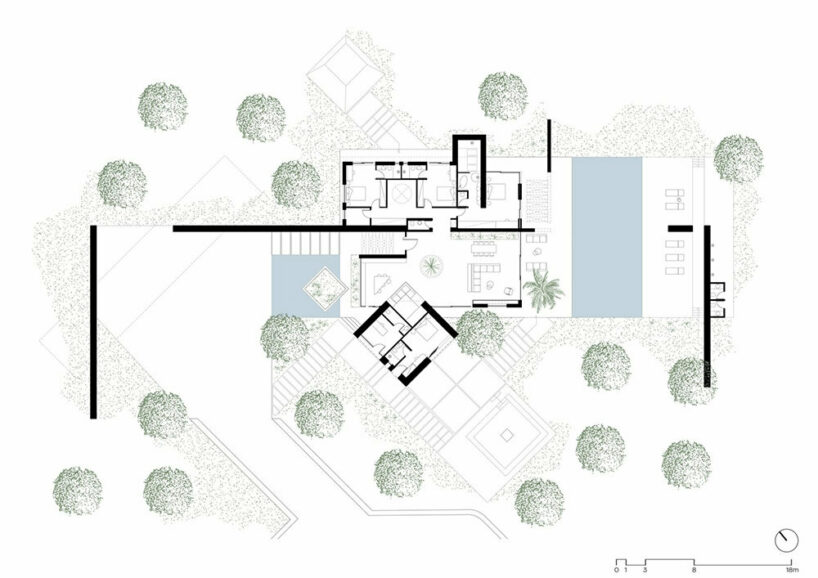 pavilion house in a small greek village establishes a dynamic solid