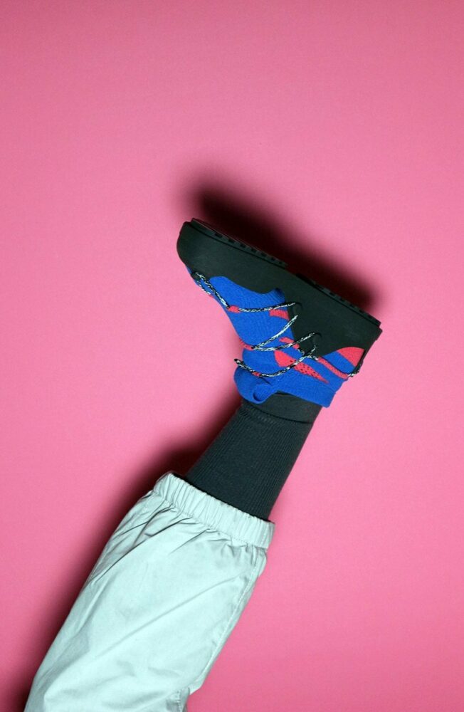 noa zaidman’s recyclable modular shoes mix and match knitted uppers with 3D printed soles