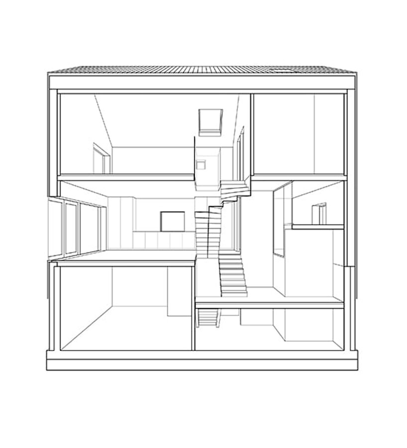 long section - Villa Wood