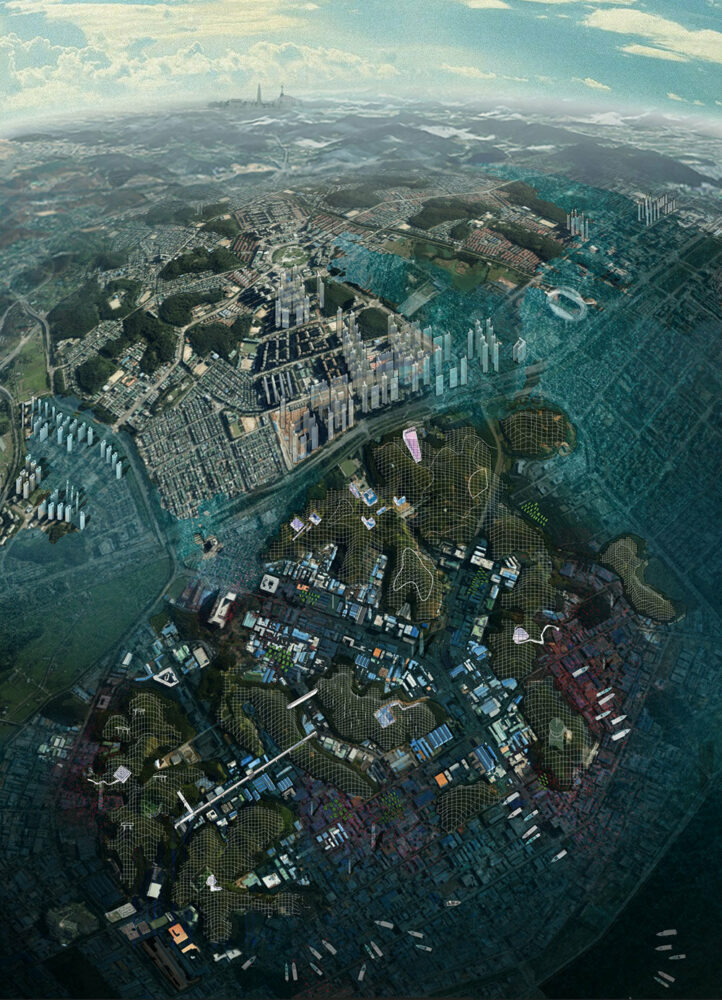 Banwol Archipelago, 2023, digital on paper, courtesy of N H D M Architects