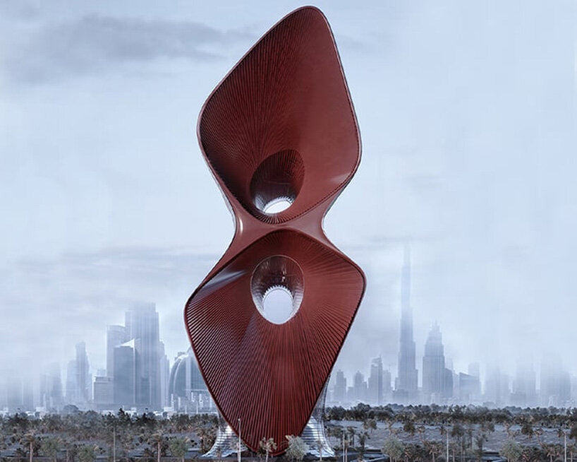 absorbent sandstorm skyscrapers by kalbod design studio envisioned to echo dubai's skyline while cleaning up its air