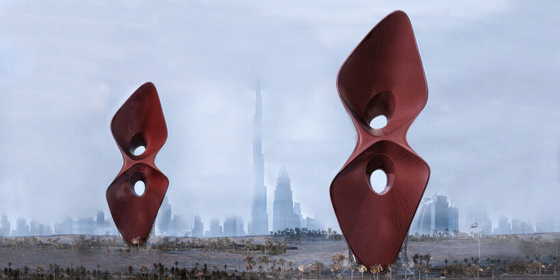absorbent sandstorm skyscrapers by kalbod design studio envisioned to echo dubai's skyline while cleaning up its air