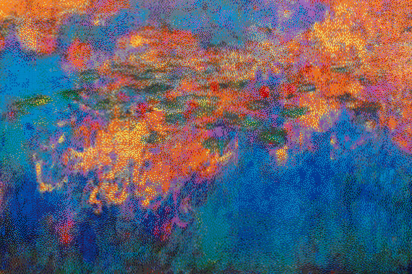 ai weiwei recreates claude monet’s water lilies using 650,000 LEGO bricks