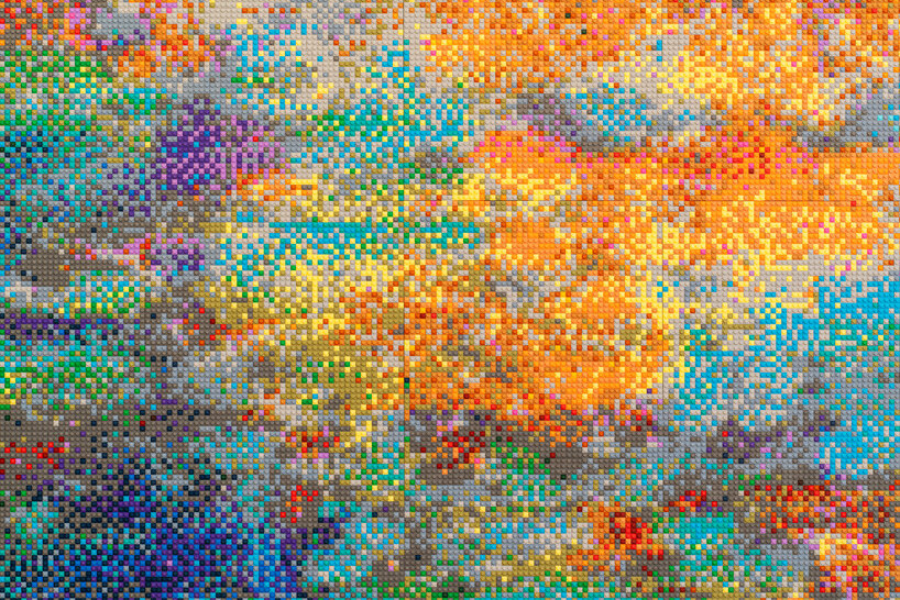 ai weiwei recreates claude monet’s water lilies using 650,000 LEGO bricks