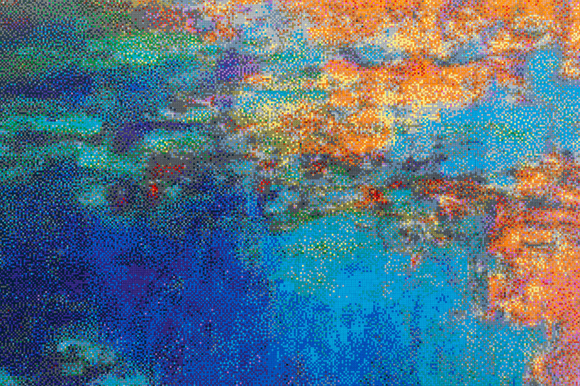ai weiwei recreates claude monet’s water lilies using 650,000 LEGO bricks