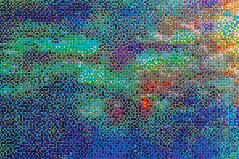 ai weiwei recreates claude monet’s water lilies using 650,000 LEGO bricks