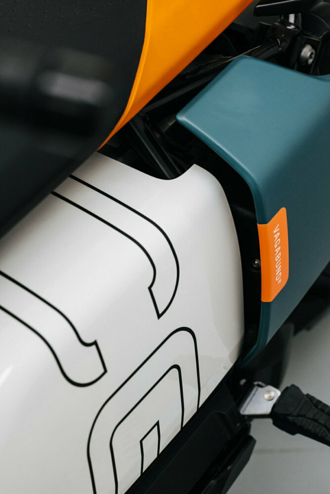 BMW CE 04 custom e-scooter comes with a surfboard rack and a smiley face