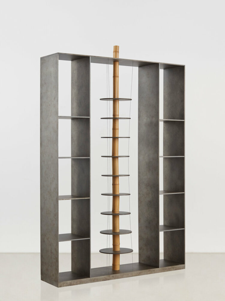 Andrea Branzi, Buildings 1, 2021 | patinated aluminum, bamboo 95.5 x 63 x 15 inches / 243 x 160 x 38 cm