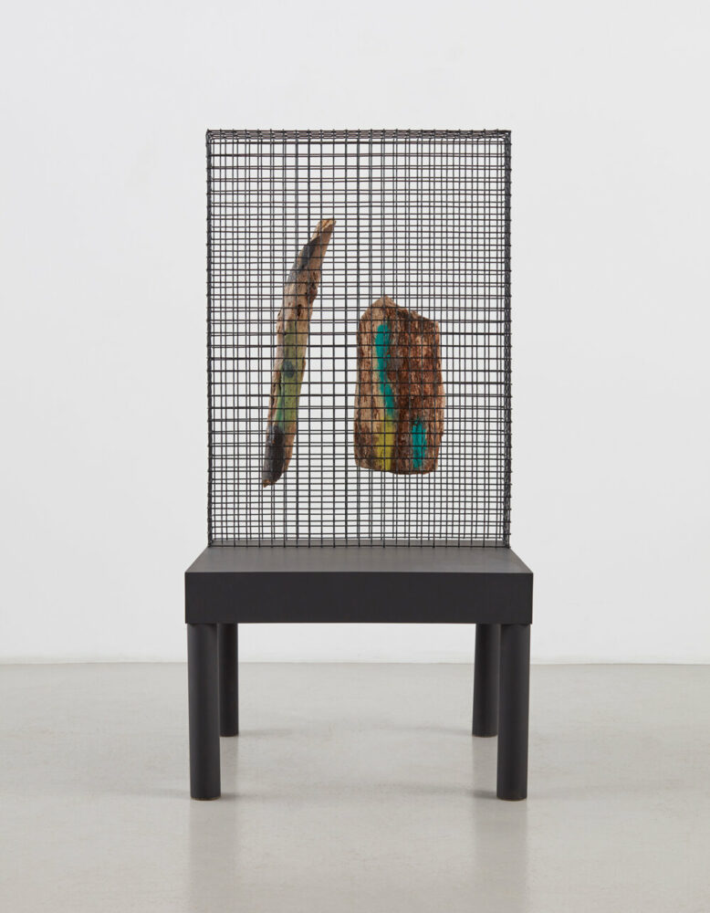 Andrea Branzi, Roots, 2022 | metal mesh, hand painted wood, painted aluminum | 60.25 x 32 x 26 inches / 153 x 81 x 66 cm
