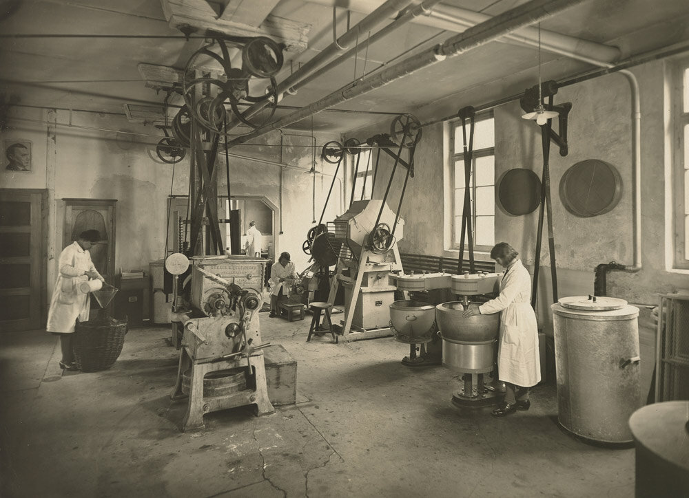 Plant processing in the Weleda Production Plant, Schwäbisch Gmünd, Germany, late 1920s © Weleda Archive