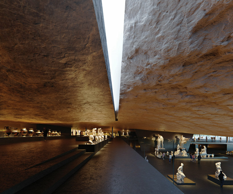 kengo kuma & k-studio's submerged expansion for national archaeological museum in athens