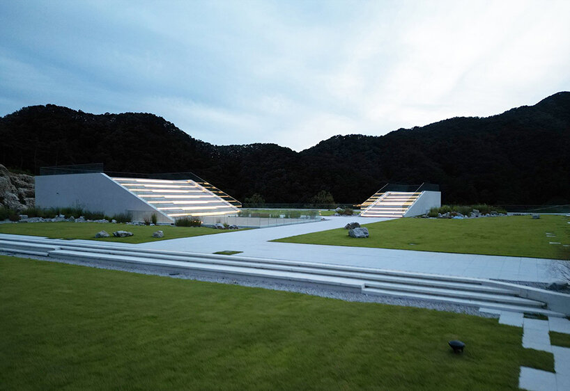 LESS architects weaves new clubhouse into the hilly landscape of wonju in south korea