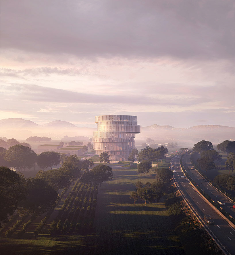 OODA's winning design for TV station in tirana draws inspiration from a set of film reels