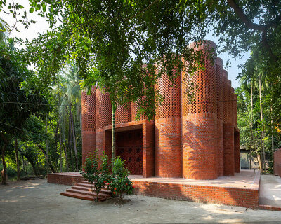 sthapotik shapes bangladeshi mausoleum with textural brickwork and deep skylights