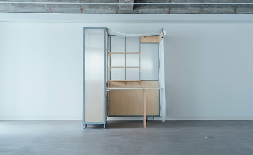 the structure moves with casters to activate vacant urban lots