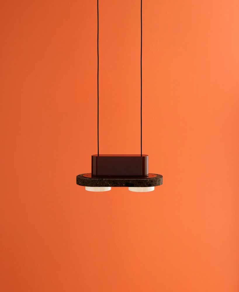 minerals and volcanic debris compose a series of light sculptures by studio davidpompa