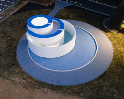 T2P architects sculpts three-layered circular plaza inspired by pipes in japan