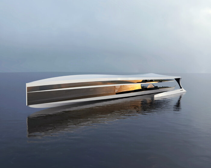 megayacht 'wakinyan' takes after a large bird beak enclosed with tempered glass