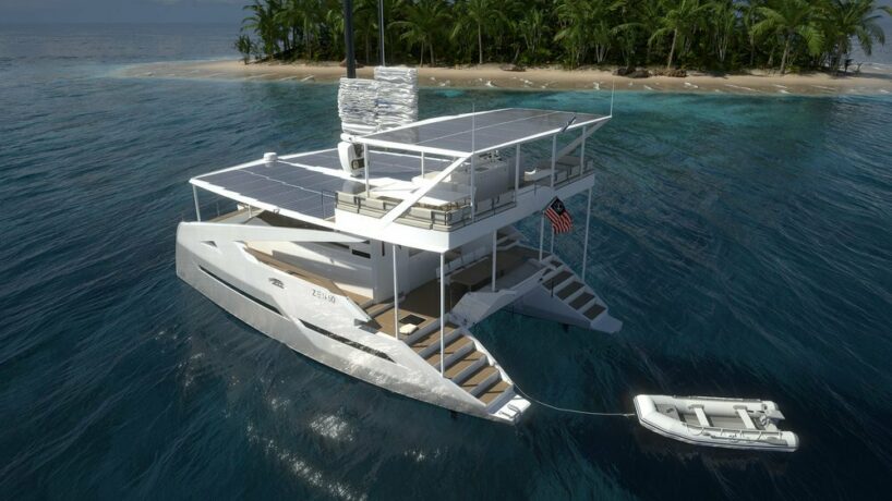 solar-powered ZEN50 catamaran integrates automated wingsail for zero-emission voyages