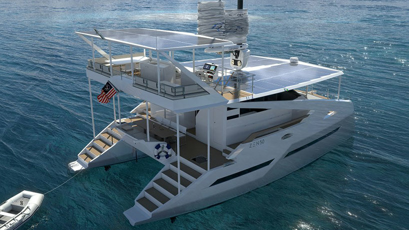 solar-powered ZEN50 catamaran integrates automated wingsail for zero-emission voyages