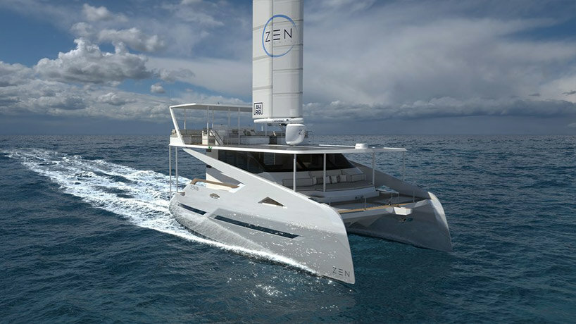 solar-powered ZEN50 catamaran integrates automated wingsail for zero-emission voyages