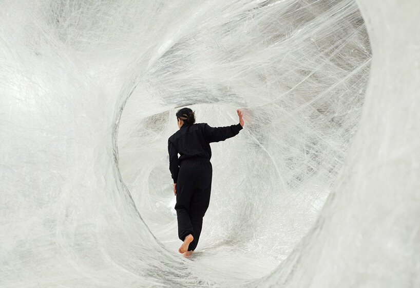 numen/for use stretches giant cocoon-like installation across historic dockyard chatham