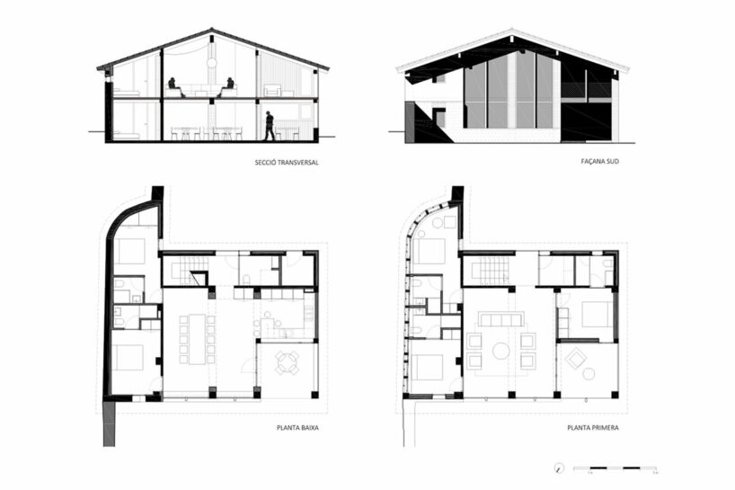 sections and floor plans
