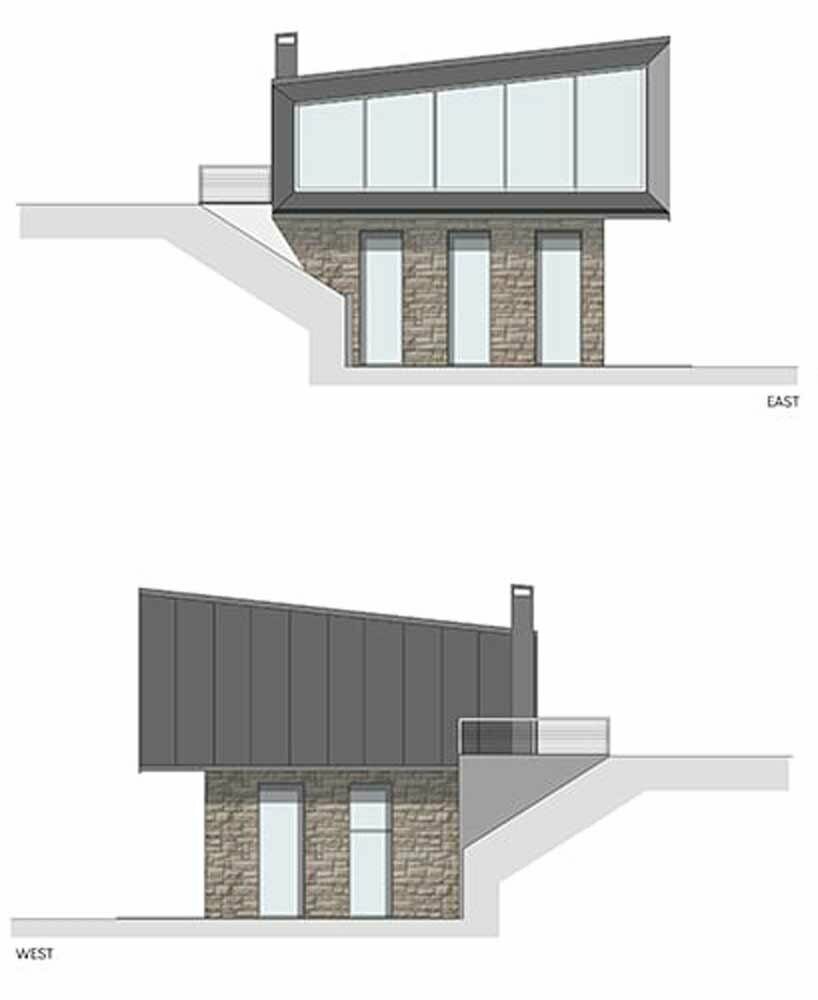 east (top) and west (bottom) elevations