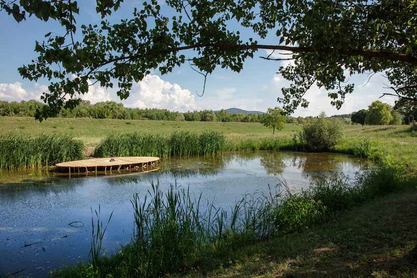 students from around the world build temporary pavilions for hello wood's art camp