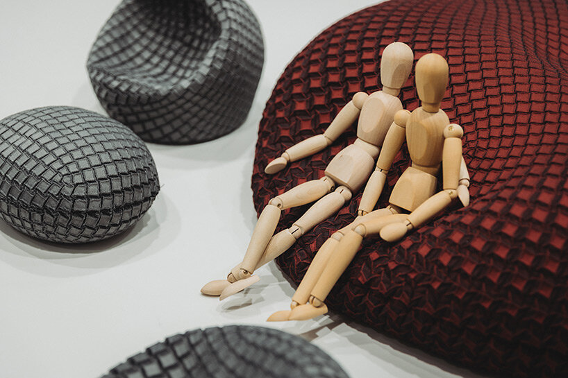 issey miyake & nature architects model fabric that takes 3D weave