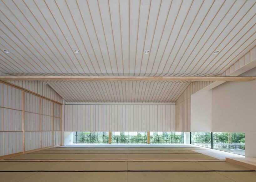 kengo kuma’s sculptural wooden structure adds a modern twist to kanjoin temple in japan