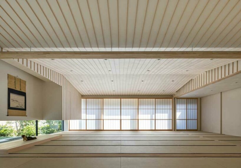 kengo kuma’s sculptural wooden structure adds a modern twist to kanjoin temple in japan