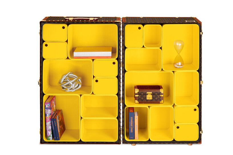 louis vuitton & marc newson plant removable leather storage cubes in ‘cabinet of curiosities’