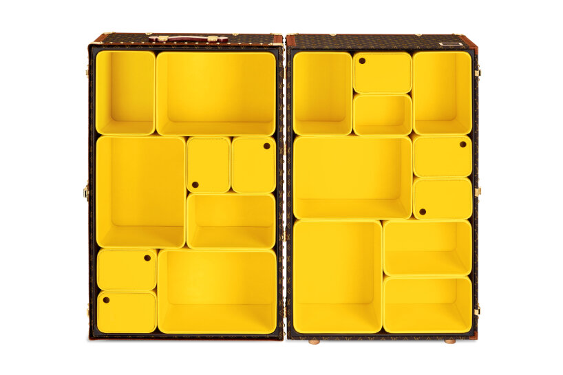 louis vuitton & marc newson plant removable leather storage cubes in ‘cabinet of curiosities’
