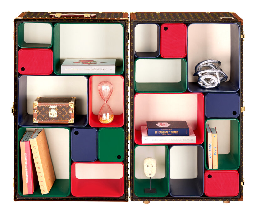 louis vuitton & marc newson plant removable leather storage cubes in ‘cabinet of curiosities’