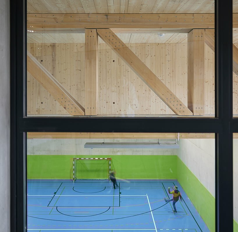 view from the three-dimensional ramp to the sports hall suitable for competitions