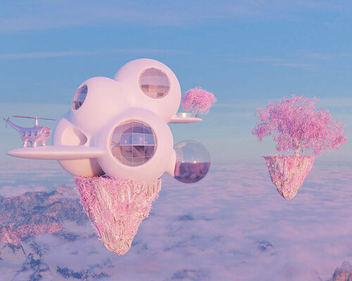 spherical structures float above the clouds for supertoys supertoys' futuristic residence