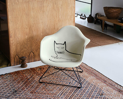 VITRA releases limited edition of eames' iconic fiberglass armchair with steinberg cat