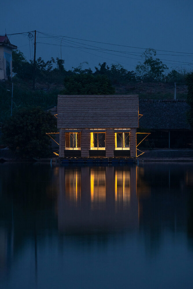 H&P architects prototypes floating bamboo houses for river-bound locals in vietnam