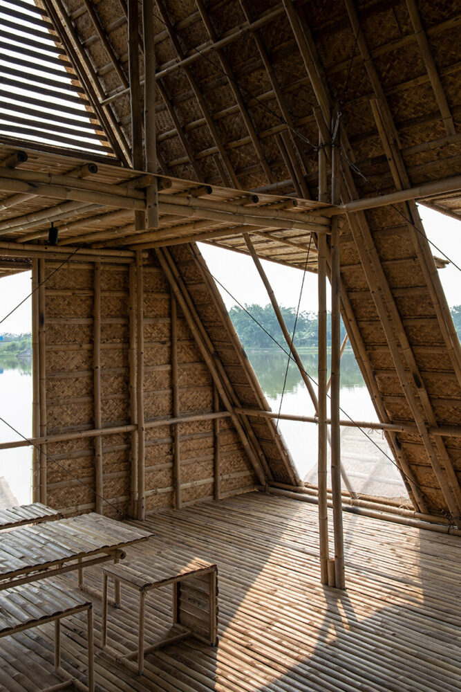 H&P architects prototypes floating bamboo houses for river-bound locals in vietnam