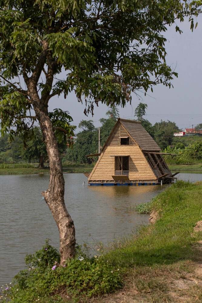 H&P architects prototypes floating bamboo houses for river-bound locals in vietnam