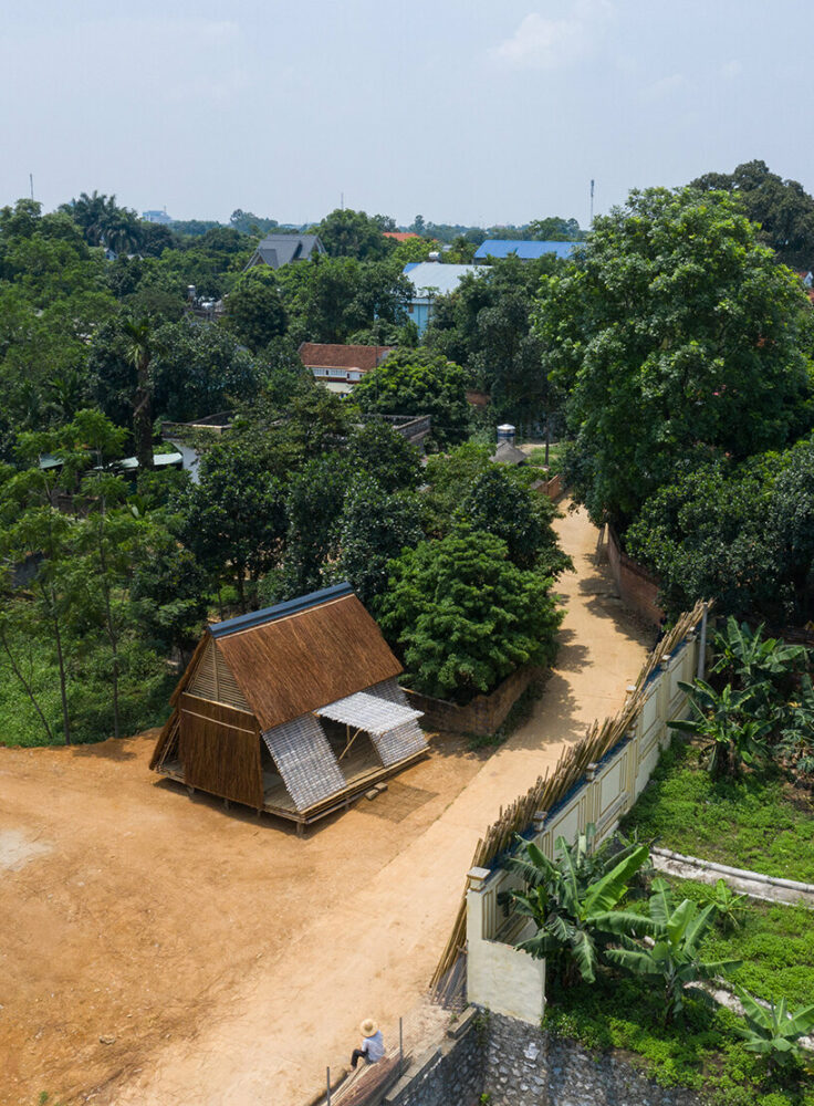a large roof that collects rainwater and harnesses solar energy.