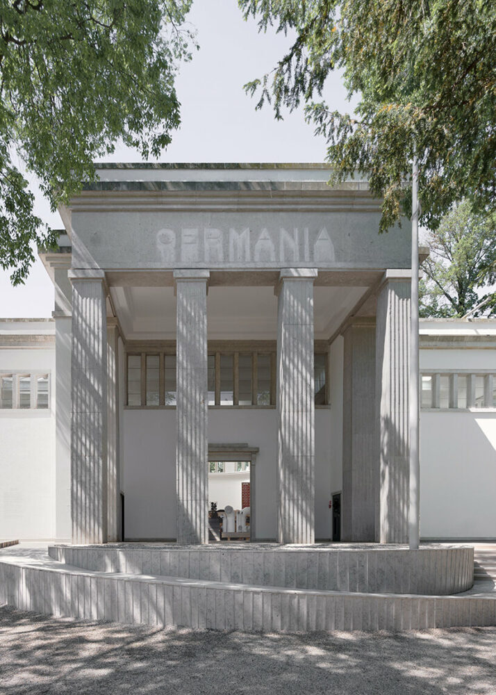 view of the German Pavilion entrance