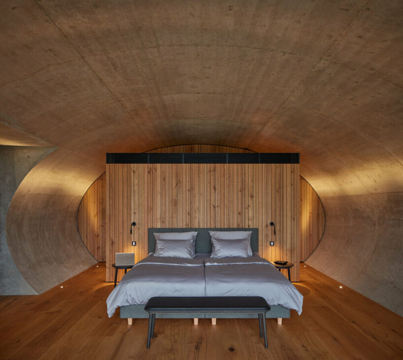 gurdau winery emerges as a ripple in the undulating landscape of kurdějov in czech republic