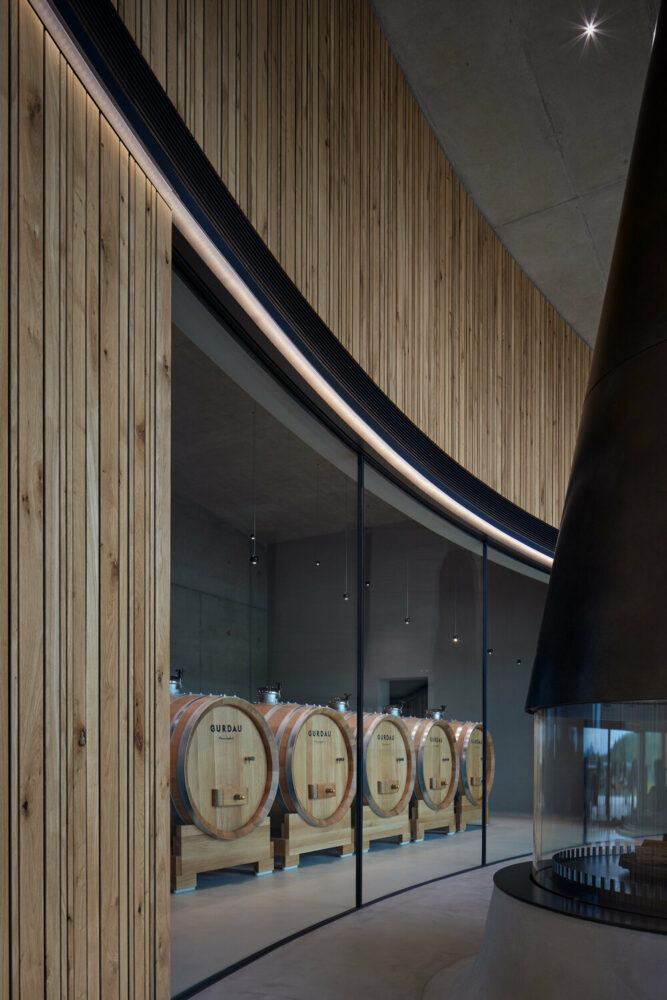 gurdau winery emerges as a ripple in the undulating landscape of kurdějov in czech republic